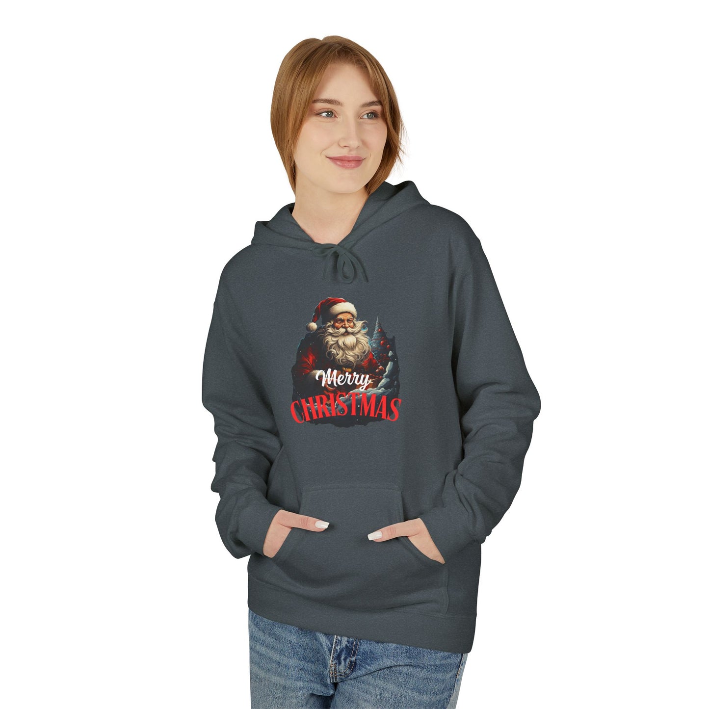 Christmas-Themed Santa with gift Unisex Midweight Softstyle Fleece Hoodie