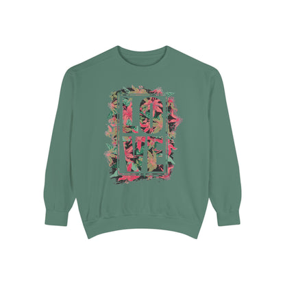 Love Floral Graphic Unisex Garment-Dyed Sweatshirt