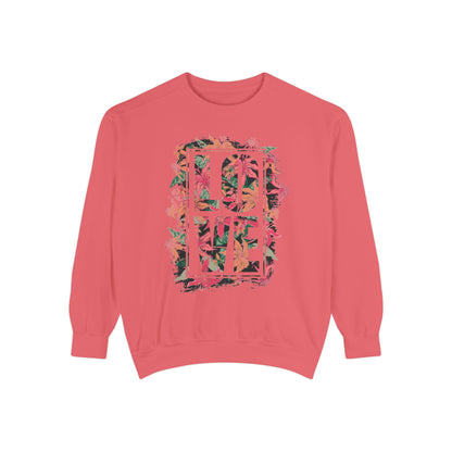 Love Floral Graphic Unisex Garment-Dyed Sweatshirt