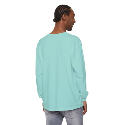 Vibrant Peacock Unisex Garment-dyed Long Sleeve T-Shirt