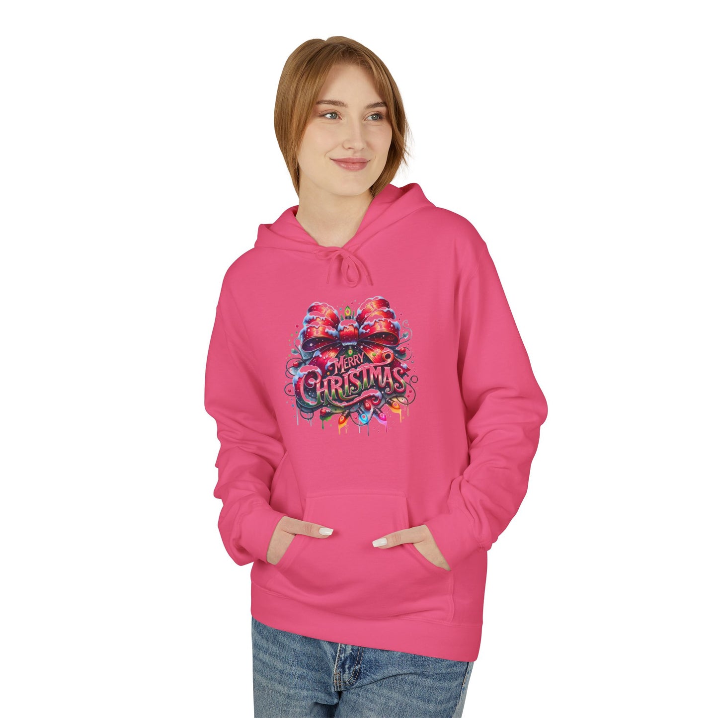 Christmas-Themed Unisex Midweight Softstyle Fleece Hoodie
