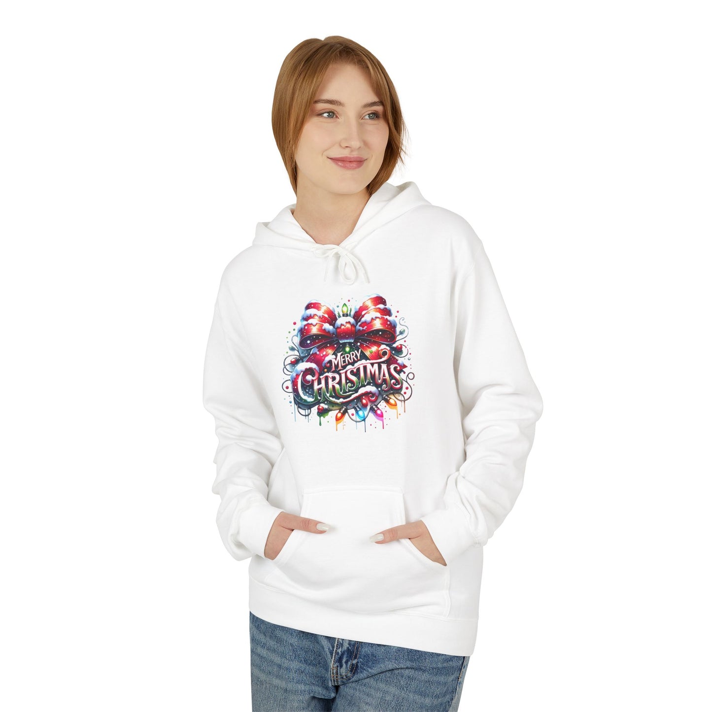 Christmas-Themed Unisex Midweight Softstyle Fleece Hoodie