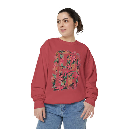 Love Floral Graphic Unisex Garment-Dyed Sweatshirt