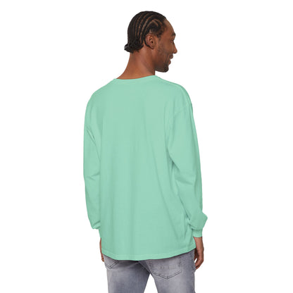 Vibrant Peacock Unisex Garment-dyed Long Sleeve T-Shirt